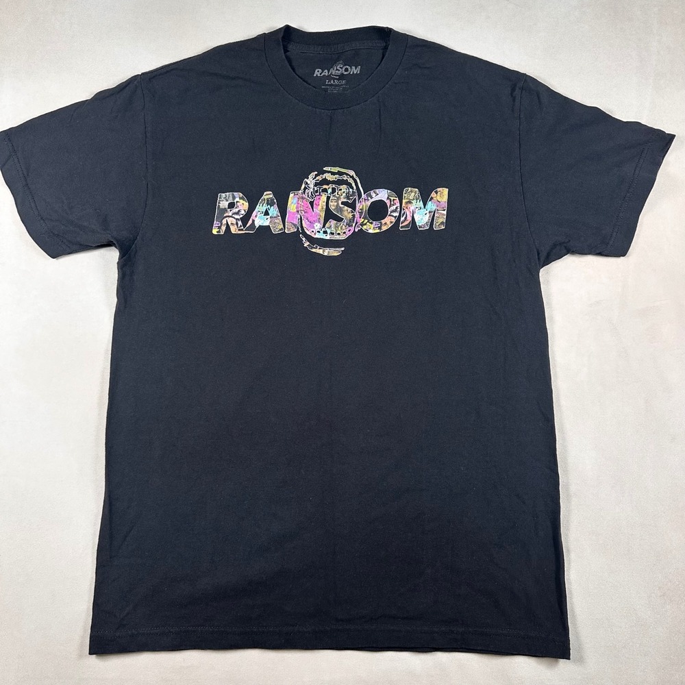 Ransom Clothing Mens Large Black Grenade Graphic Logo T Shirt Streetwear